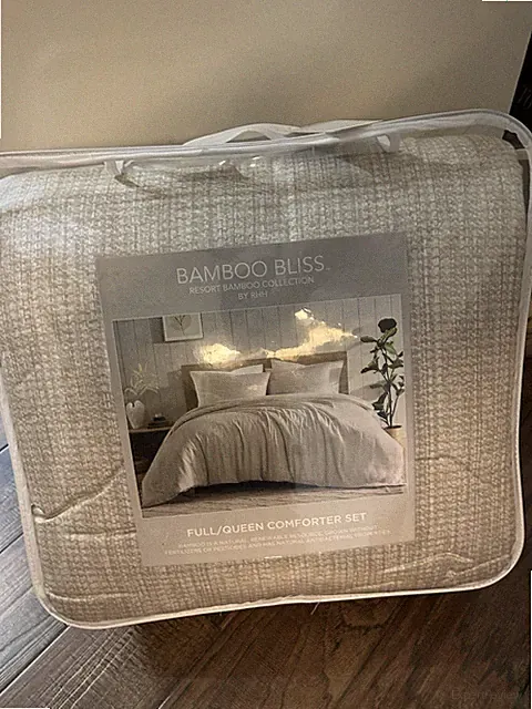 Bamboo Bliss Resort Bamboo Collection Almond Milk Full Queen Comforter Set 3pc