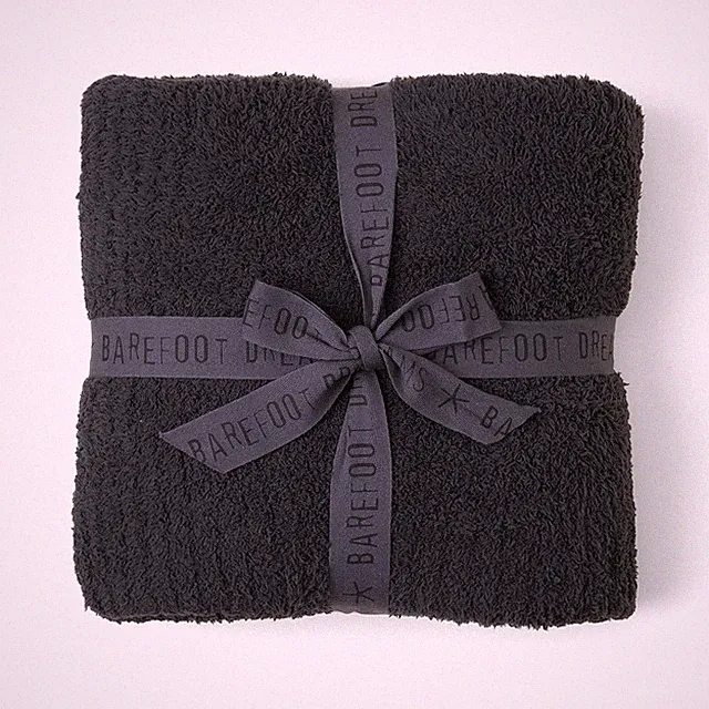 Barefoot Dreams CozyChic Lite Ribbed Throw 54"X72" Style : B463 | Color : Carbon