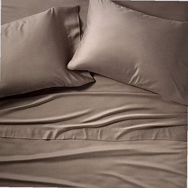 California King 400 Thread Count Rayon from Bamboo Sheet Set Fig Brown