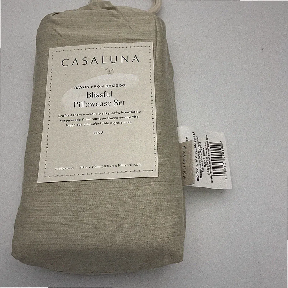 Casaluna Blissful Pillowcase Set King Size Rayon From Bamboo Olive Green