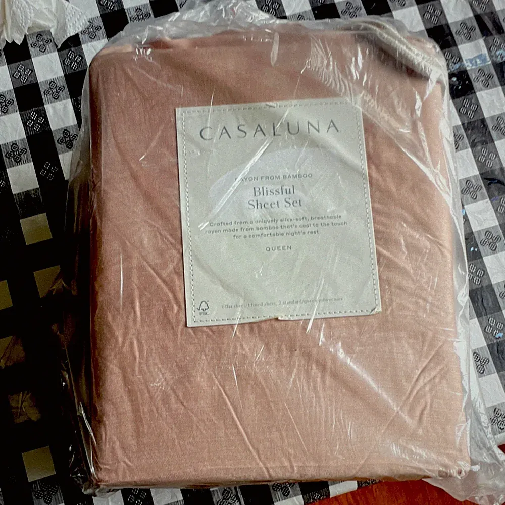 Casaluna Blissful Rayon from Bamboo Sheet Set Queen Solid clay