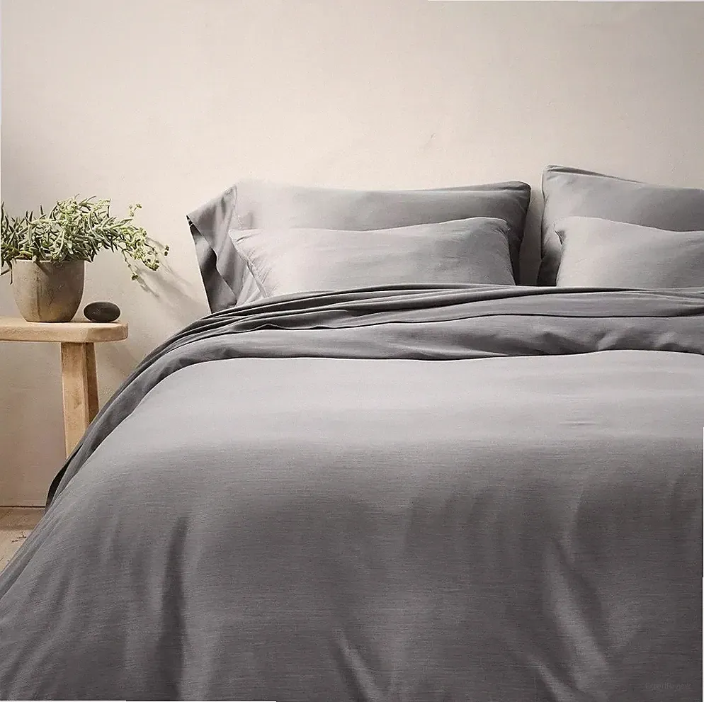 Casaluna Blissful Series King Size Dark Gray Bamboo Rayon 3 Piece Duvet Set