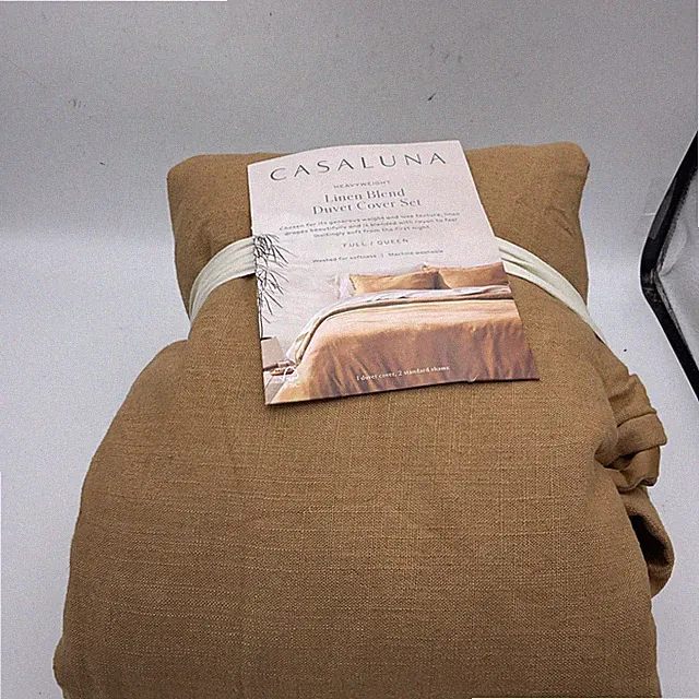 Casaluna Full/queen Heavyweight Linen Blend Duvet Cover Set Brown