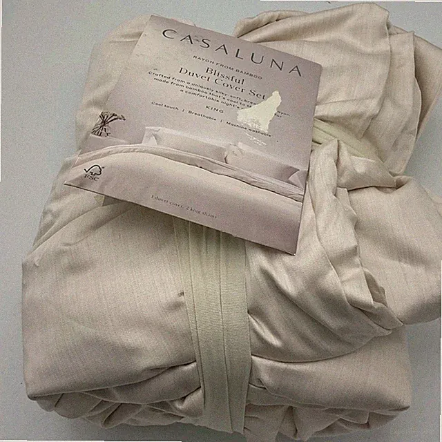 Casaluna King Duvet Cover Rayon From Bamboo No Shams Beige