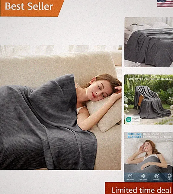 Cooling Blanket, 100% Rayon Derived from Bamboo, Cool Summer Blanket for Hot...