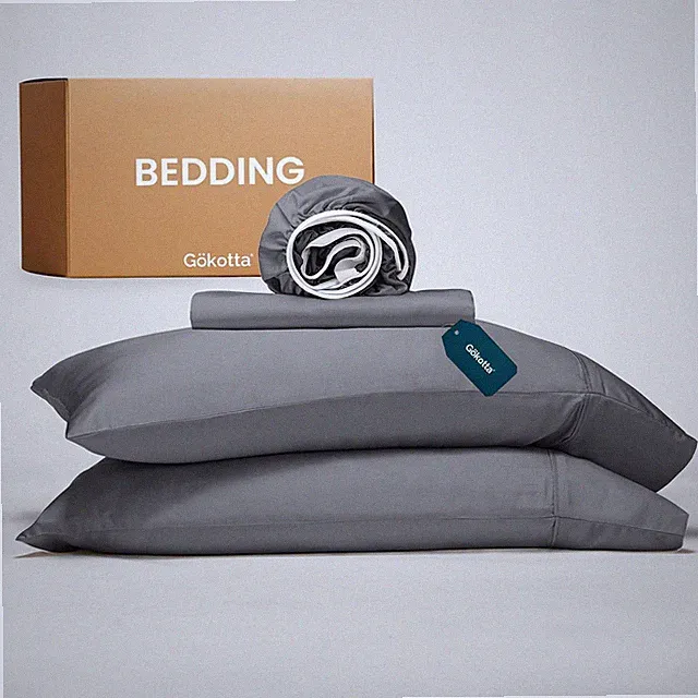 Cooling King Size Bed Sheets Set, 100% Bamboo Rayon, Deep Pocket, Dark Grey