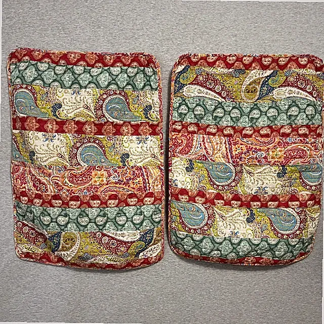 Cynthia Rowley Pillow Shams Set 2 Colorful Paisley Quilted Boho 21x28 Bed Dorm