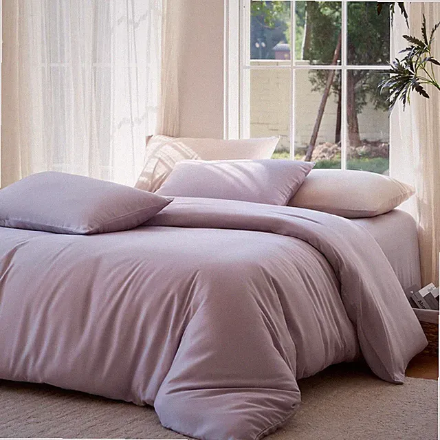 DOZ Bamboo Viscose Duvet Cover Set, Soft & Cooling, Lavender, King/Cal King