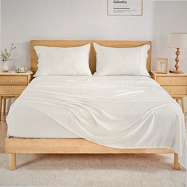 GOKOTTA King Size Bed Sheets 4 Piece Set, 100% Rayon Derived from Bamboo, Coo...