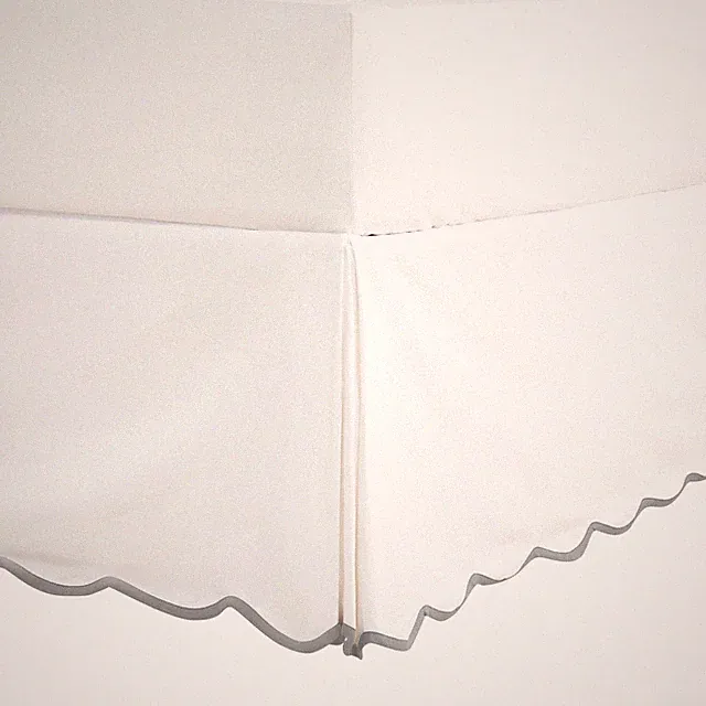 HIG Off White Chic Queen Bed Skirt - Easy Fit Scallop Edge Pleated Bedskirts,...