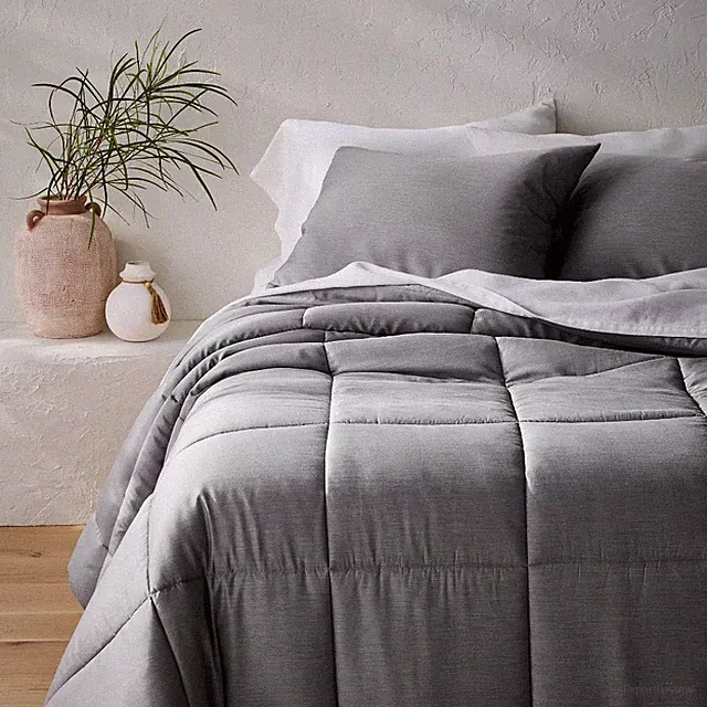 King/California King Rayon from Bamboo Comforter Set Dark Gray - Casaluna