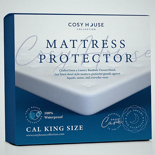 Luxury Mattress Protector - Blend of Rayon Derived from Bamboo - Master Bedroom