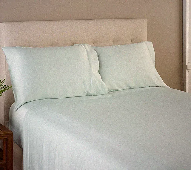 NEW Home Reflections Rayon from Bamboo Sheet Set AQUA MIST QUEEN