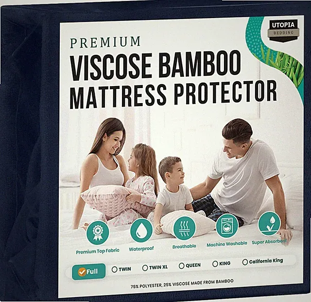 Premium Waterproof Mattress Protector, Viscose Made from Bamboo Mattress Cover
