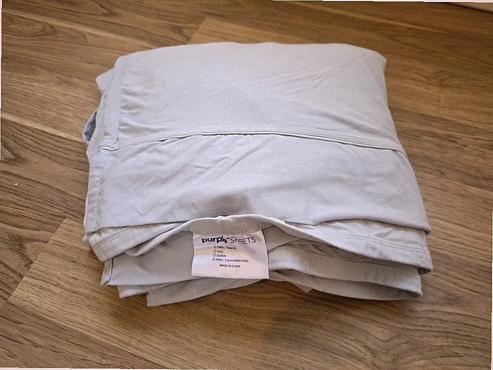 Purple Brand King Flat Sheet Gray Rayon Bamboo Lycra Soft Stretch Bedding