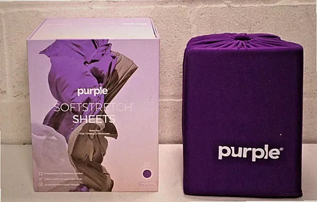 Purple SoftStretch Sheet Set King/Cal King- Deep Purple Fitted, Flat 2 Cases
