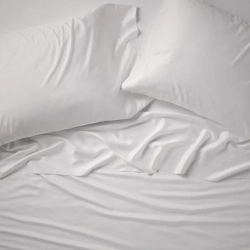 Queen 400 Thread Count Rayon from Bamboo Sheet Set White - Casaluna
