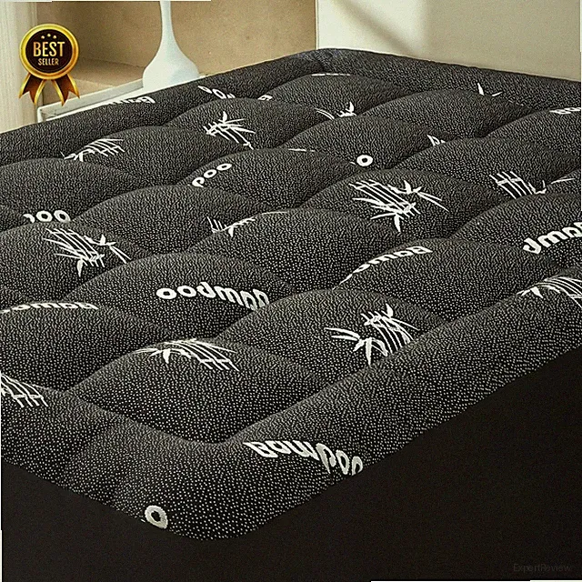 Queen Mattress Topper Bamboo Viscose Cooling Pillow Top Deep Pocket 8-21 Dark Gr