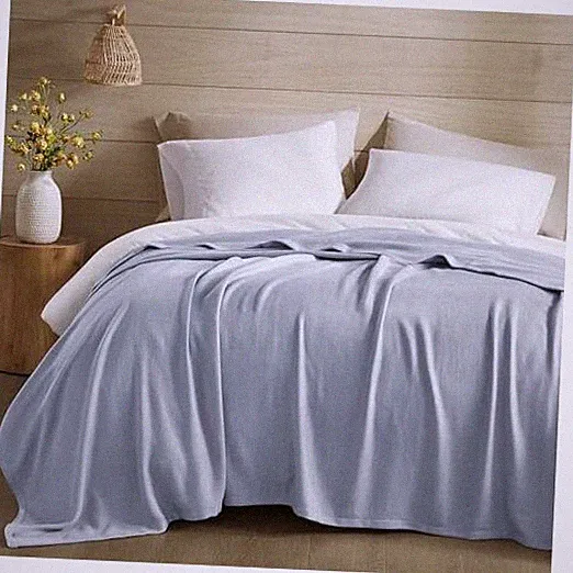 Size Blanket, 70% Rayon Bamboo-Based, 30% Cotton, Breathable King Light Blue