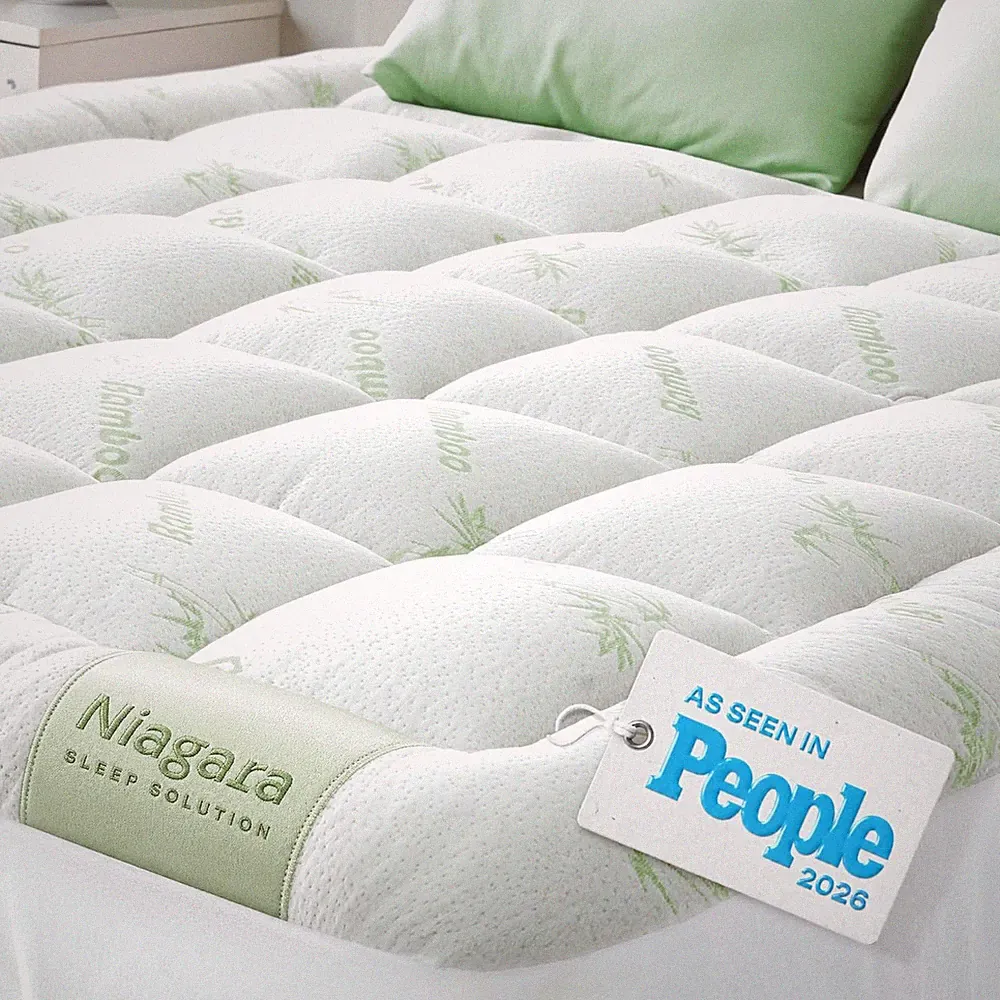 Ultra Soft Queen Size Mattress Topper - Rayon Derived from Bamboo Pillow Top Mat